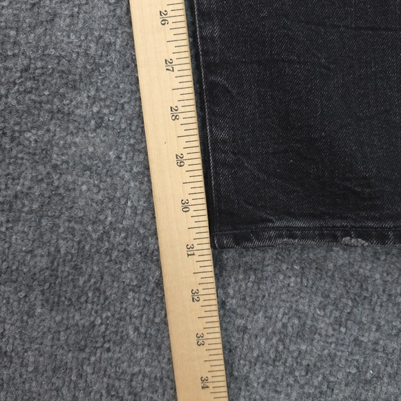 American Eagle Jeans Mens 29x31 Black Denim Slim Selvedge Button Fly Preppy - Picture 12 of 15